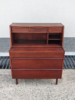 Mid Century Modern Secretary in Mahogany with a pull out mirror, Denmark 1960s
