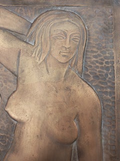 Art Deco Bronze Relief "The Syren" by Risto Stijović, Yugoslavia 1940s