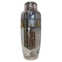 XL Art Nouveau vase in silver-plated brass by WMF, Germany 1913