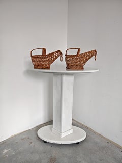Pair of Mid Century Modern Wicker Wine Bottle Holders, France 1960s