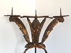 Candelabre baroque monumental en fer doré, Empire autrichien, début du XIXe siècle