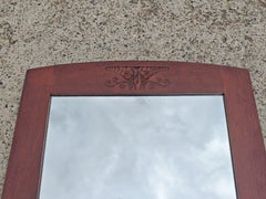Art Nouveau Carved Oak Wall Mirror, Early 20th Century, France 1900s