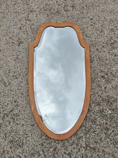 Art Deco wall mirror in cherry wood and beautiful foxing, Austria 1930s