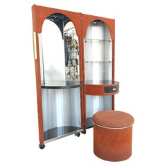 Italian Modernist Vanity Set by Luigi Massoni for Poltrona Frau, 1970s