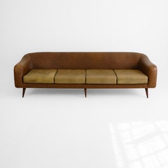 Authentic Curva Four-Seat Sofa by Joaquim Tenreiro in Hardwood, Brazil, 1960s