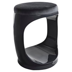 Contemporary Stool by Cyril Rumpler Signet Ring, Pouf Seats Gray