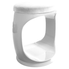 Contemporary Stool by Cyril Rumpler Signet Ring, Pouf Seats White