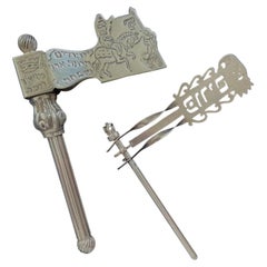 Rare Judaica Austro-Hungarian Pair of Silver Purim Rattlers/Groggers circa 1880