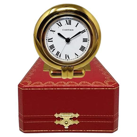 1990s Gorgeous Cartier alarm clock pendulette "Colisee". Made in France
