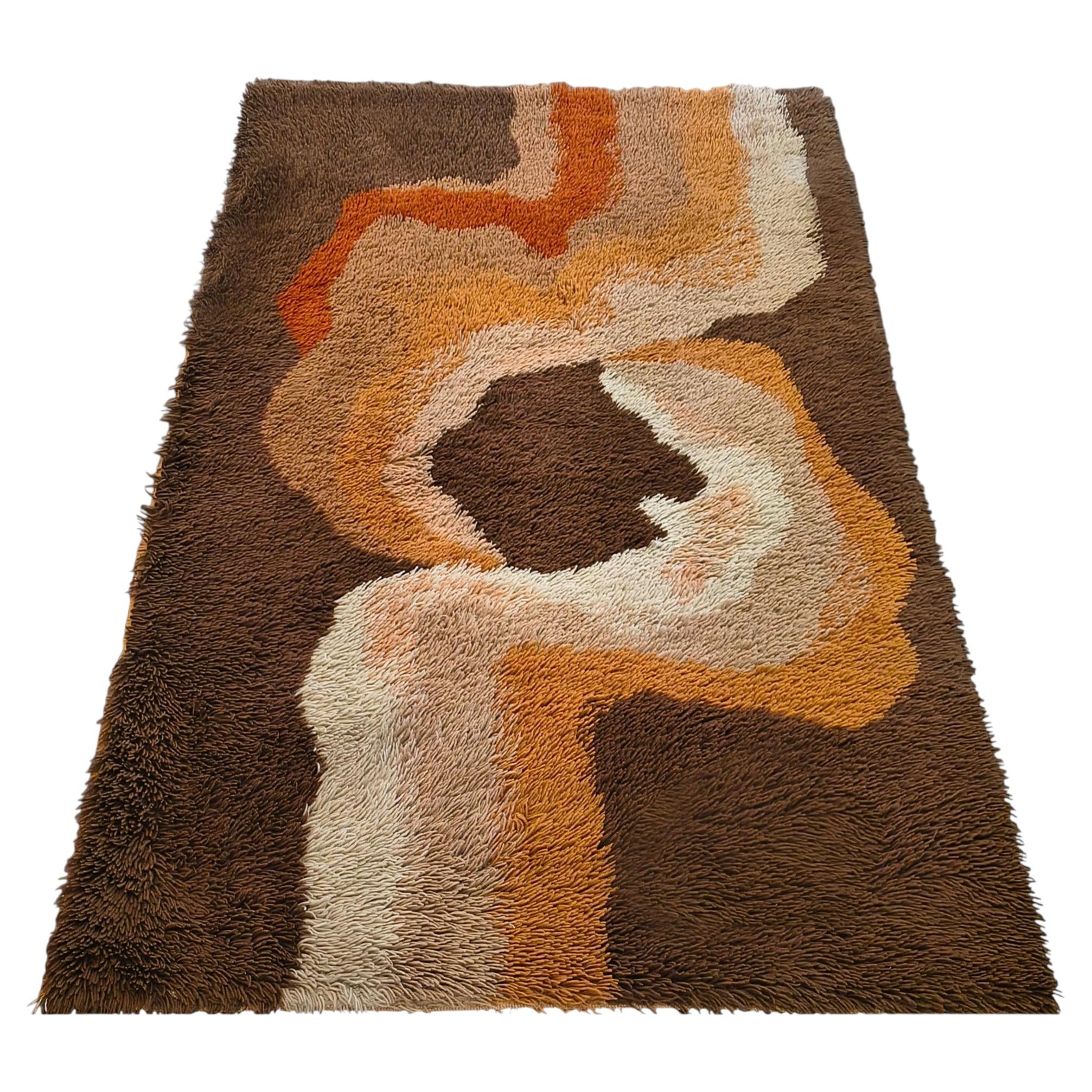 Italienischer Wollteppich im Mid-Century-Modern-Stil im „Space Age“-Design, 1970er Jahre