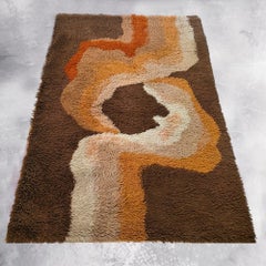 Tapis italien en laine de style « Space Age » du milieu du siècle, années 1970