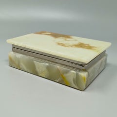 1960s Mid-Century Modern Onyx Jewelry Box, Made in Italy, Excellent