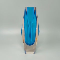 1960s Large Flavio Poli for Seguso Blue Murano Glass Vase