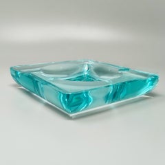 1970s Mid-century Aquamarine Ashtray by Fontana Arte. Made in Italy