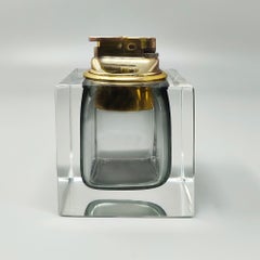 1960s Stunning Blue Table Lighter in Murano Sommerso Glass By Flavio Poli