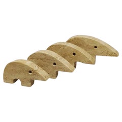Enzo Mari Set of 4 Mid-Century Modern Travertine Anteater Sculptures, 1970s