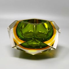 Flavio Poli Green Murano Glass Ashtray, Mid-Century Modern, 1960s