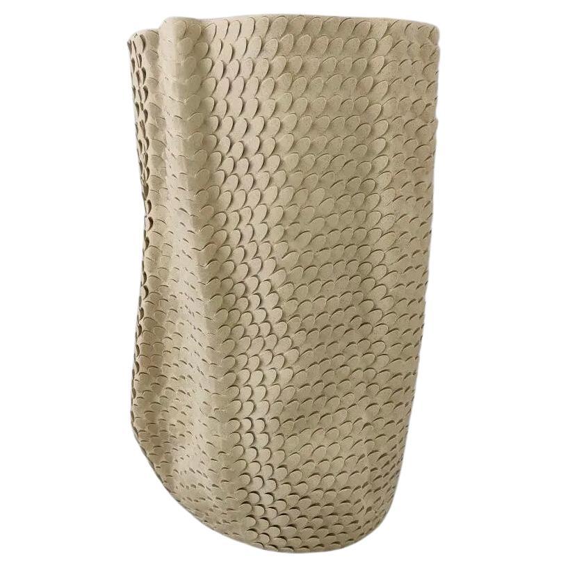 Gilles CAFFIER (1963) textured ceramic vase in a "pangolin" style, signed For Sale