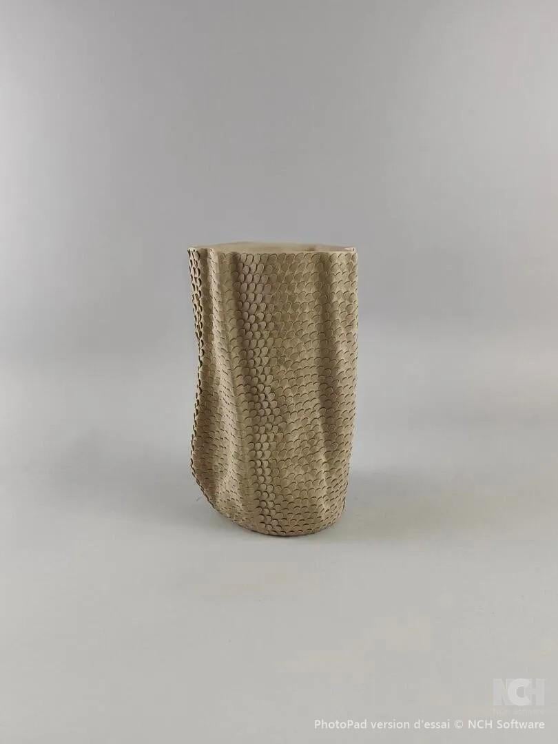 .Gilles Caffier (1963) textured ceramic vase in a 