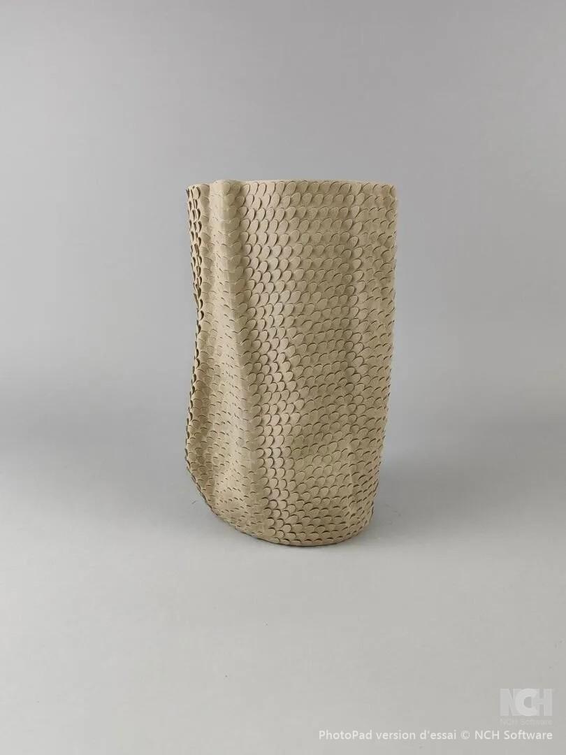 Organic Modern Gilles CAFFIER (1963) textured ceramic vase in a 