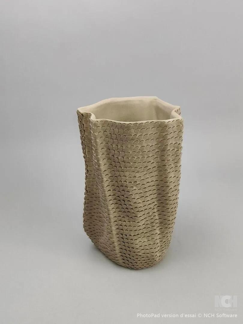 Thai Gilles CAFFIER (1963) textured ceramic vase in a 