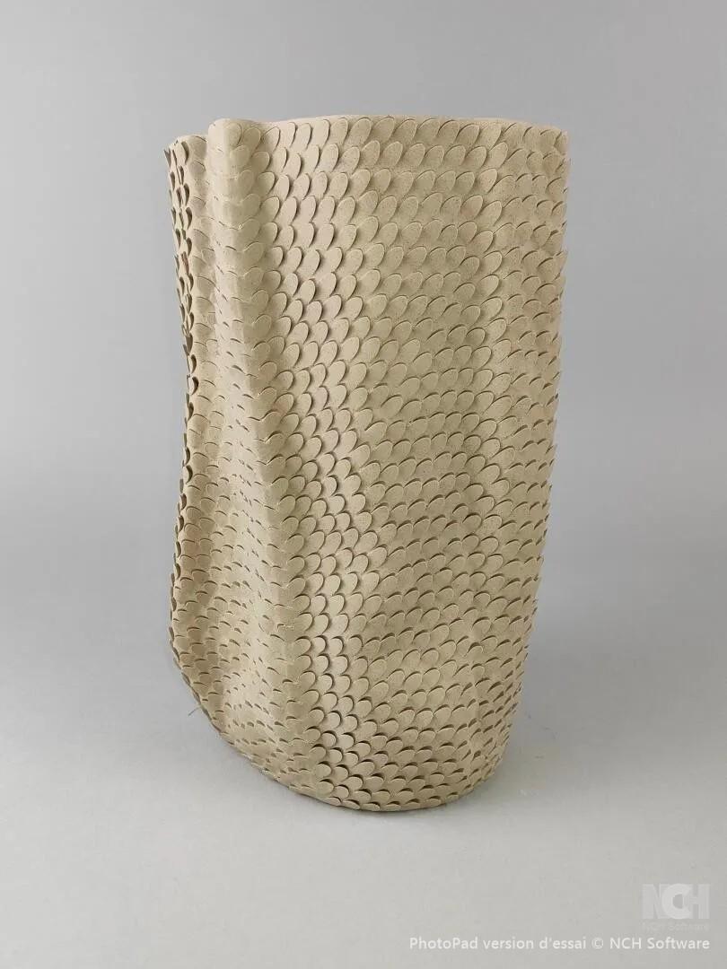 Contemporary Gilles CAFFIER (1963) textured ceramic vase in a 