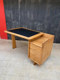 Guillerme et Chambron Etudiant Oak Desk, circa 1970