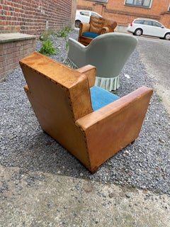 Fauteuils Art déco recouverts de cuir, vers 1930