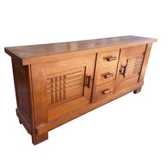 Charles Dudouyt (attibuted) Art Deco Sideboard in Oak, circa 1930-1940