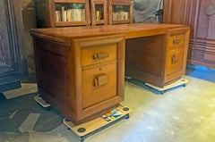 Charles Dudouyt (1885-1946) Art Deco Oak Desk