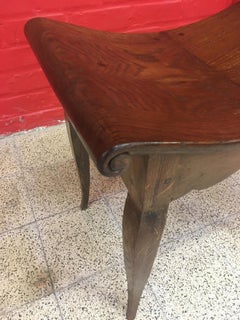 Charles Dudouyt oak stool, circa 1940.