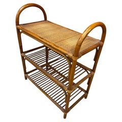 Rattan table, circa 1950-1960.