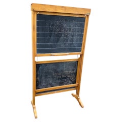 Interesting Double-Sided School Blackboard with Josco Brand System, circa 1950