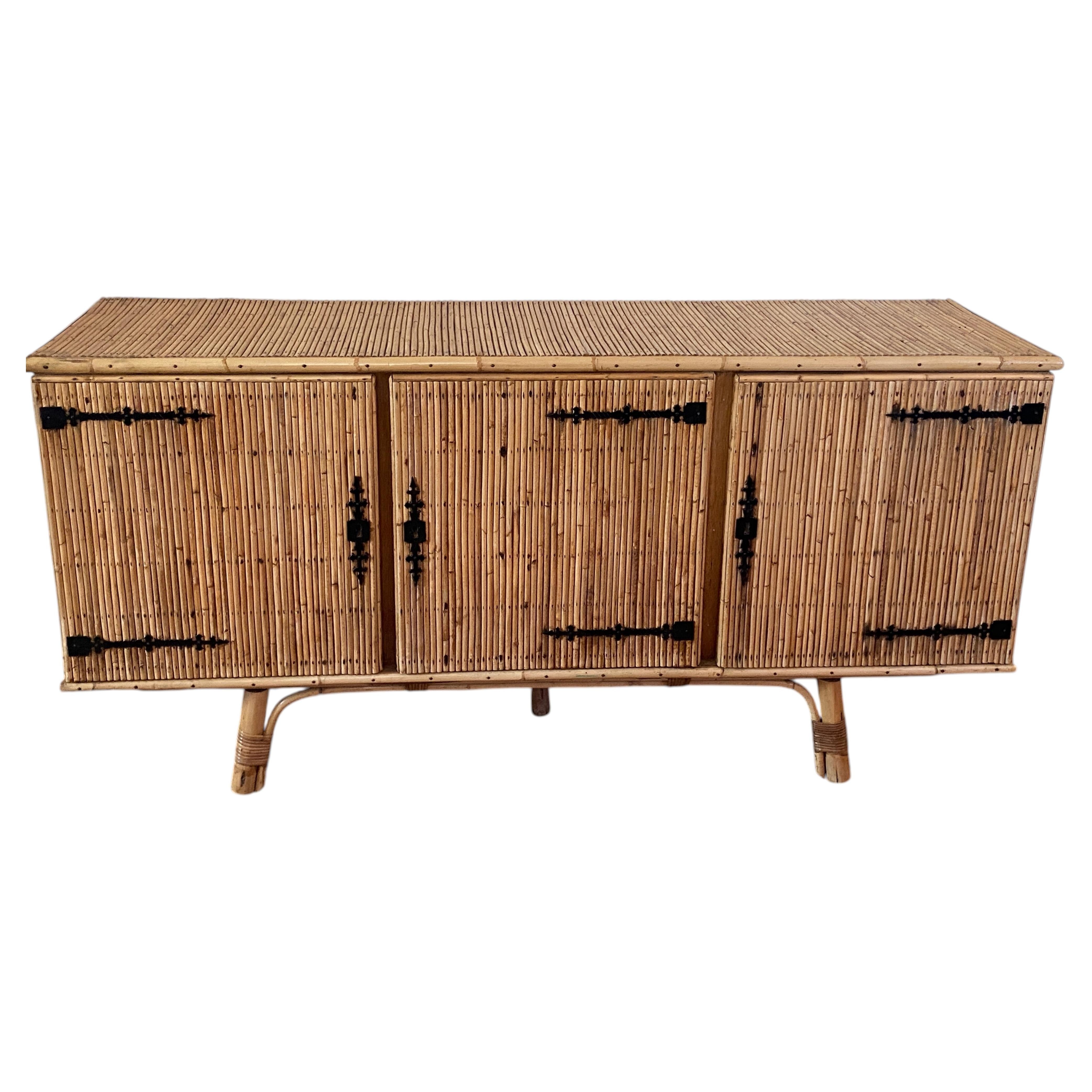 Adrien Audoux And Frida Minet Bamboo Sideboard, Circa 1960/1970 For Sale
