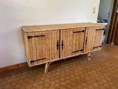 Buffet en bambou Adrien Audoux et Frida Minet, vers 1960/1970