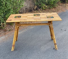 Adrien Audoux et Frida Minet, table en bambou et céramique, vers 1960/1970