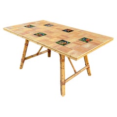 Adrien Audoux et Frida Minet (attribué à) Table en bambou, vers 1960/1970