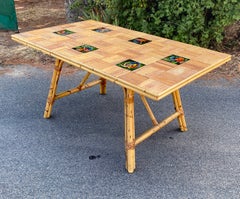 Adrien Audoux et Frida Minet (attribué à) Table en bambou, vers 1960/1970