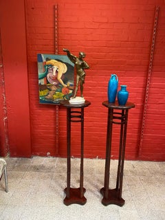 Art Nouveau wood Pedestals, circa 1900.