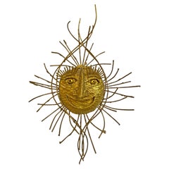 Exceptional large bronze sculpture wall lamp circa 1970.