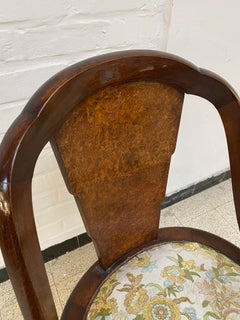 Elegant Art Deco chair, in solid rosewood and amboyna burl circa 1930.