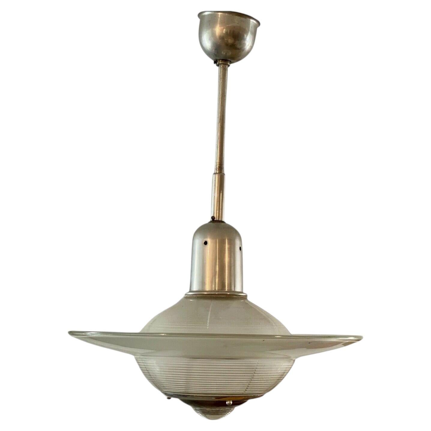 Vintage French Industrial Ceiling Light from Holophane, circa 1940/1950