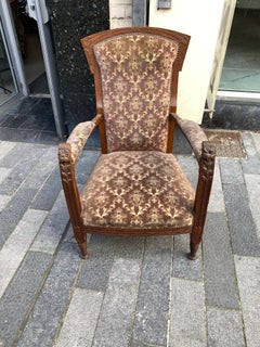 Art Nouveau armchair in oak circa 1900.