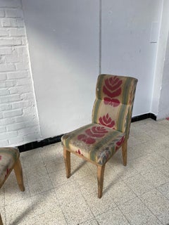 2 Art-Déco-Stühle im Stil von René Prou, um 1930, aus Bergahorn