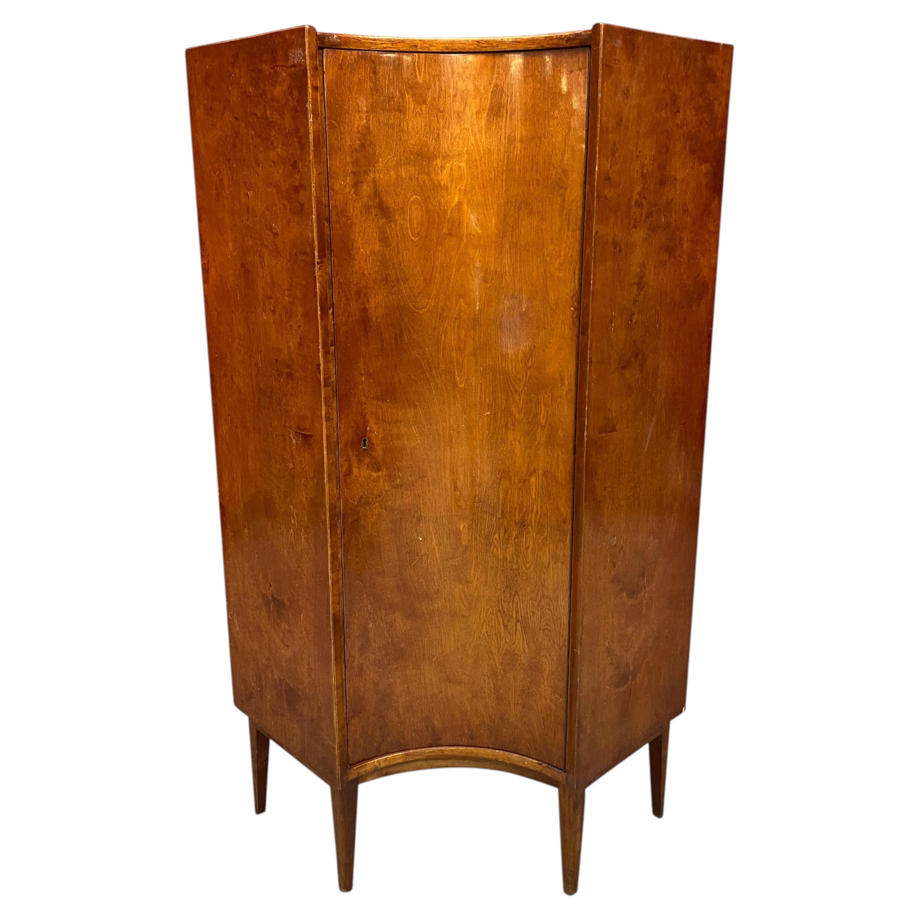 Atypical corner cabinet circa 1958. For Sale
