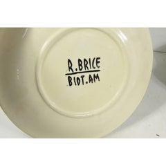 Piatto in ceramica di Roland Brice (1911-1989) e 8 piatti, Biot, 1950
