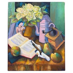 Henri Valachman (1925-2020) "gouter aux poires" oil on canvas.