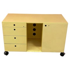 3 Office Furniture on Wheels, in Lacquered Metal, circa 1970/1980