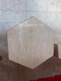 2 travertine pedestals circa 1960