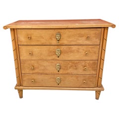 Art Deco chest of drawers in maple and bird's eye maple, circa 1940.